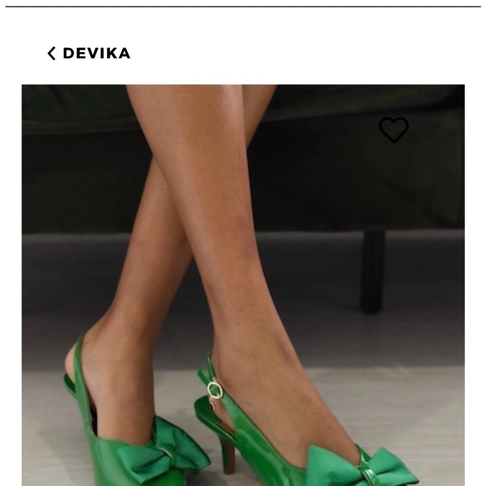 Green Bow Slingback Women's Shoes